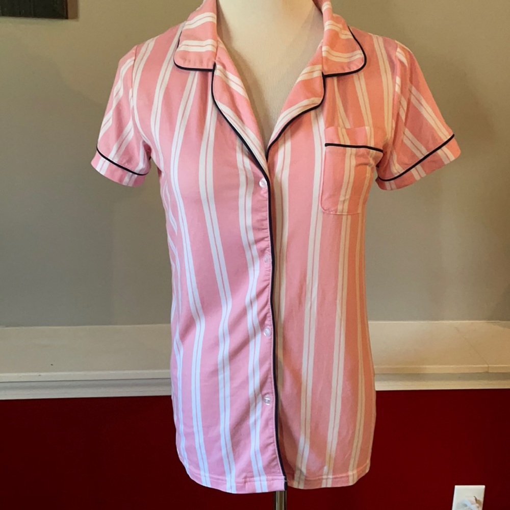 The Royal Standard pink and white pajamas